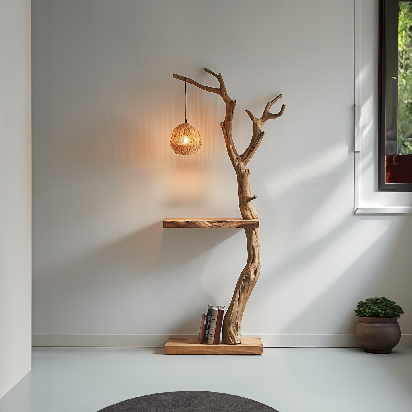 Wooden Lampshade Wooden Floor Lamp Alaska Style (No Lamp Included)