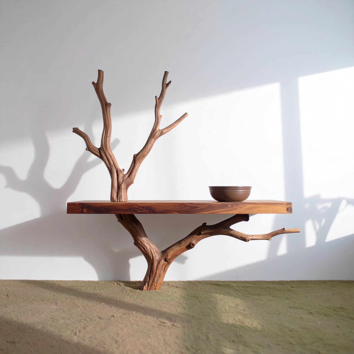 Handcrafted Tree Branch Wall Shelf