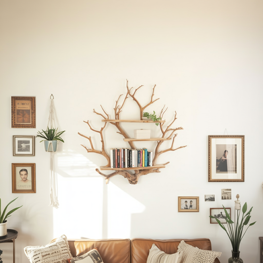 Floating Shelf Wall Mount Natural Driftwood