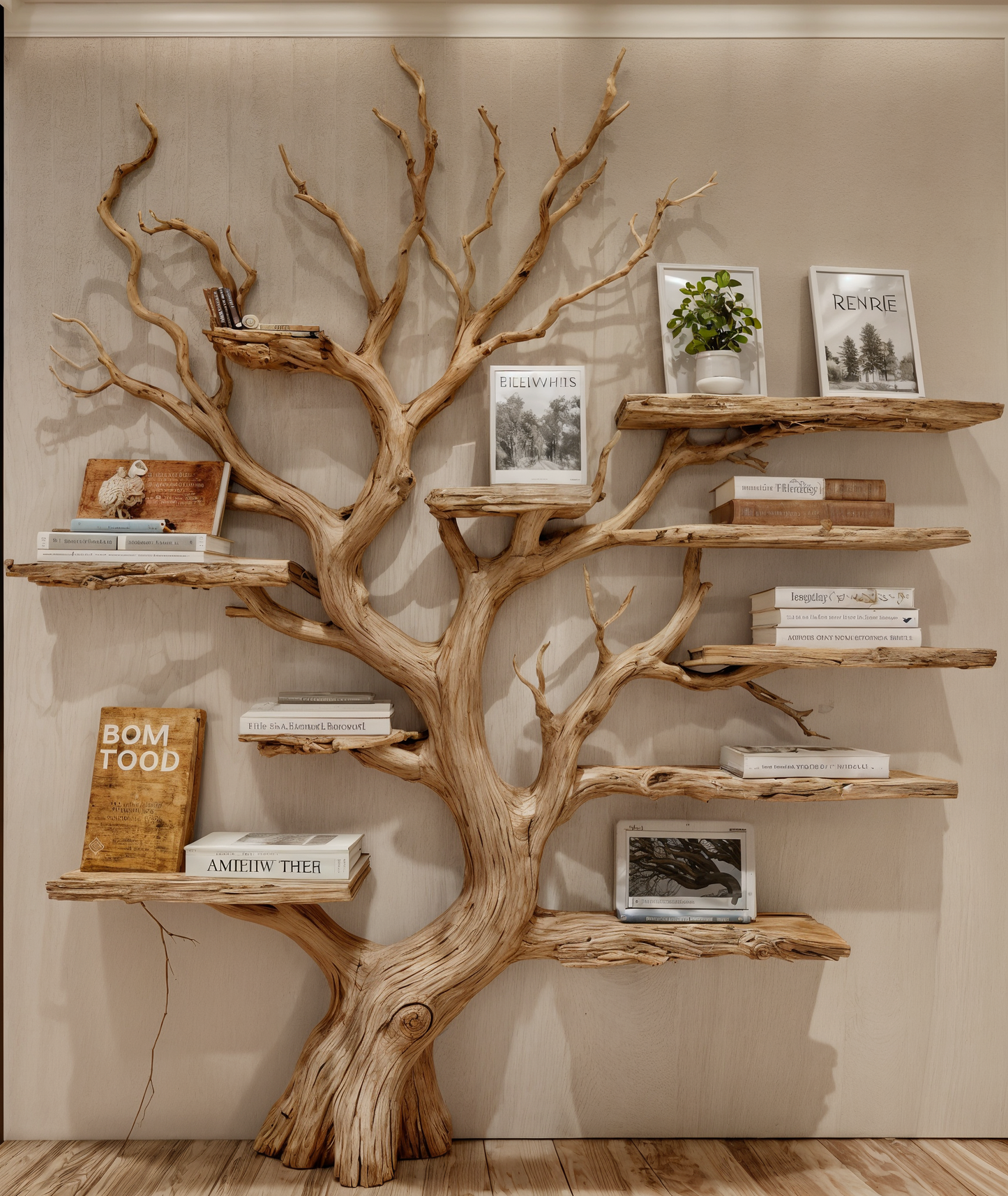 Tree branch shelf driftwood shelf corner shelf bookshelf decor