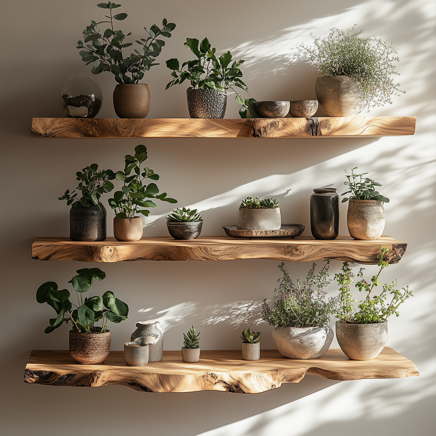 Solid Wood Wall Shelf Rustic Handmade Wall Decor