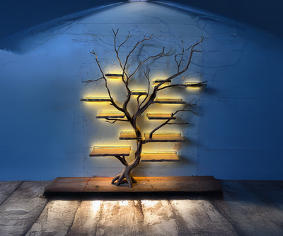 Branch Tree Bookshelf with LED – Illuminating the Art of Nature