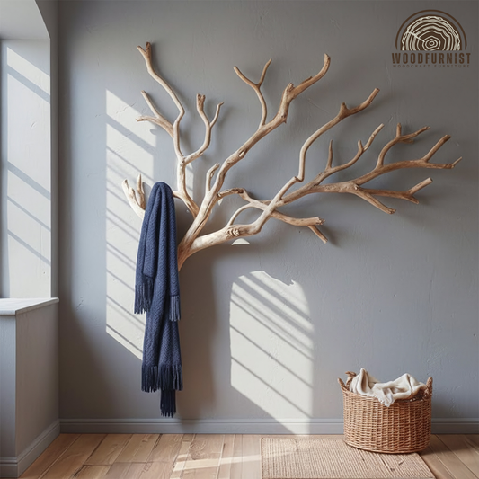 Handcrafted Wooden Tree Wall Hook – Natural Branch Coat & Scarf Hanger WFNVA0206