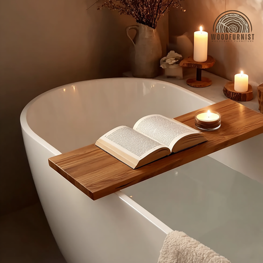 Luxury Wooden Bathtub Tray – Handcrafted Bath Caddy for Spa-Inspired Relaxation WFNVA0190