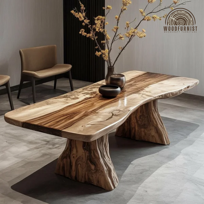 Luxury Natural Wood Coffee Table – Live Edge Slab Table, Handcrafted Statement Furniture WFNED0162
