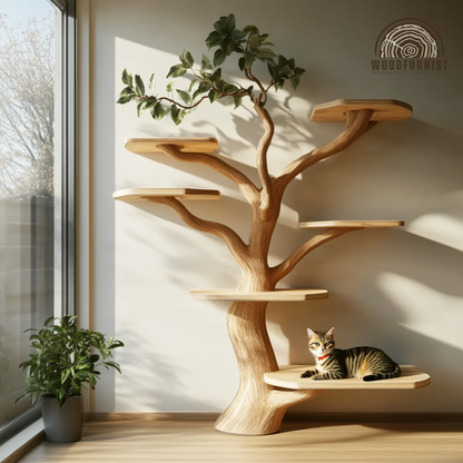 Natural Tree-Shaped Live Edge Cat Tree Paradise