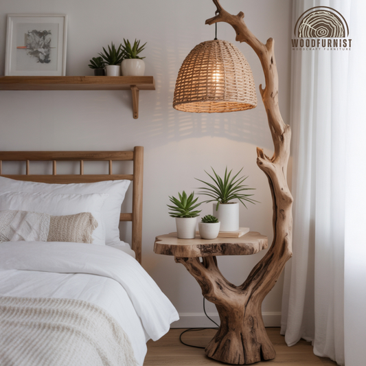 Sculptural Organic Bedroom Floor Lamp Table