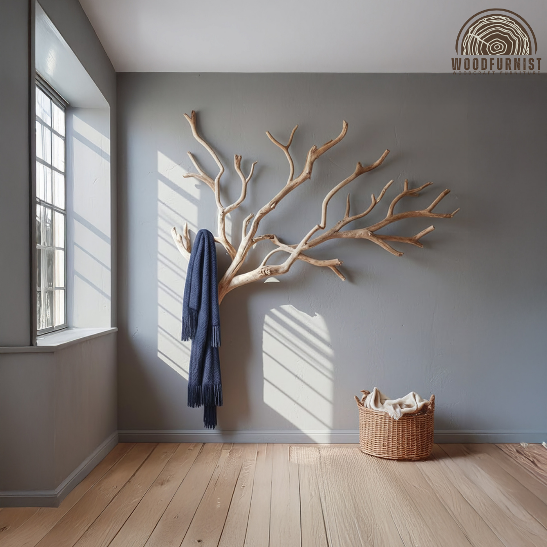 Handcrafted Wooden Tree Wall Hook – Natural Branch Coat & Scarf Hanger WFNVA0206