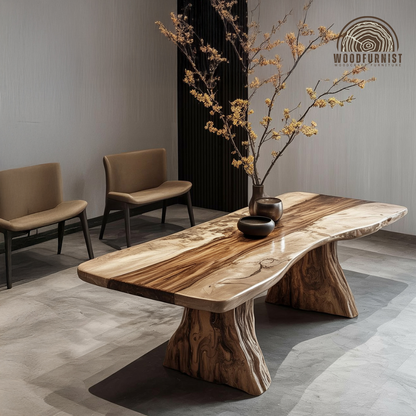 Luxury Natural Wood Coffee Table – Live Edge Slab Table, Handcrafted Statement Furniture WFNED0162