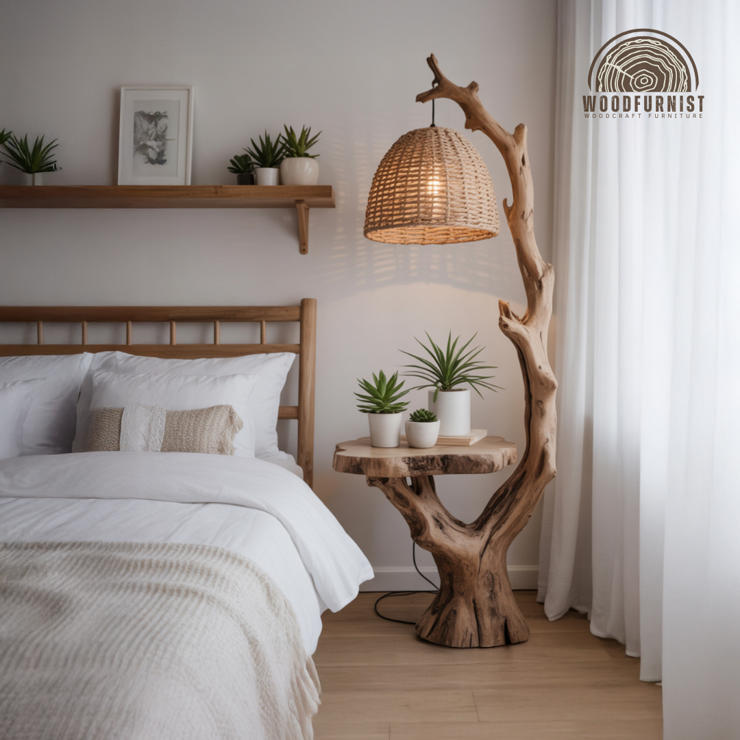 Sculptural Organic Bedroom Floor Lamp Table
