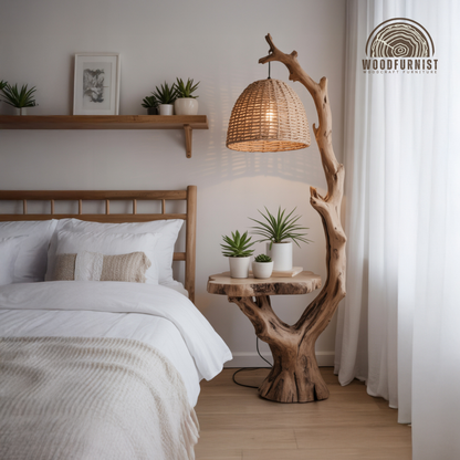 Sculptural Organic Bedroom Floor Lamp Table