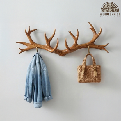 Handcrafted Rustic Deer Antler Coat Rack