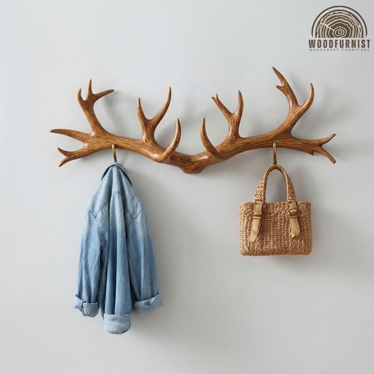Handcrafted Rustic Deer Antler Coat Rack