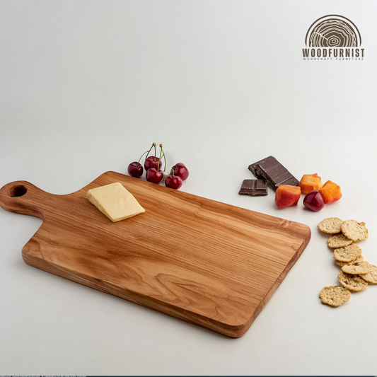 Handcrafted Wood Serving Board with Handle – Natural Live Edge Charcuterie & Cheese Board WFNVA0181