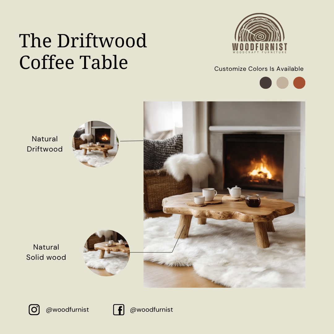 Minimalist Coffee Table – Solid Wood Low Table for Japandi Style Interior