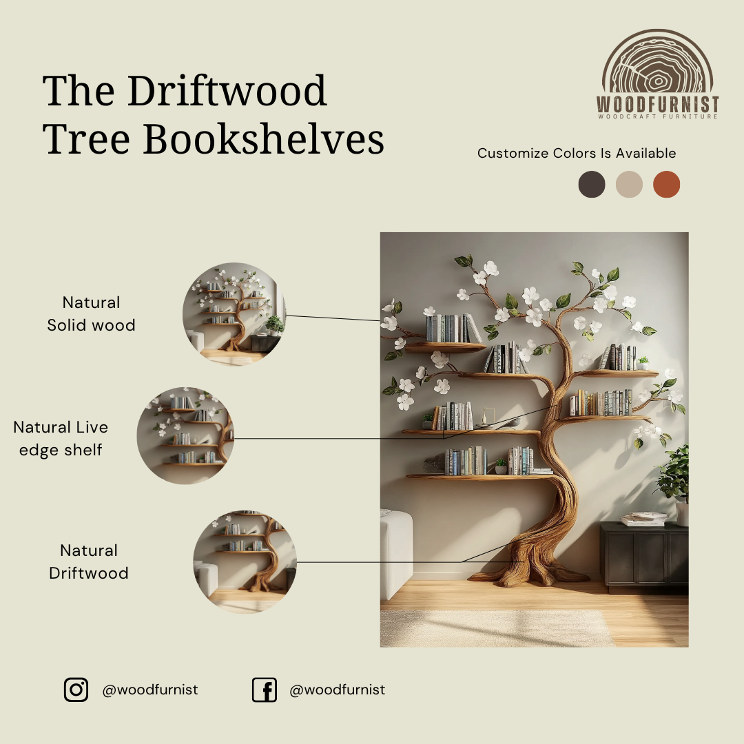 Rustic Tree Branch Floating Shelves Nursery Bookshelf