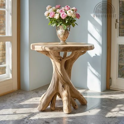 Natural Wood Pedestal Table for Modern Interiors WFNED2108