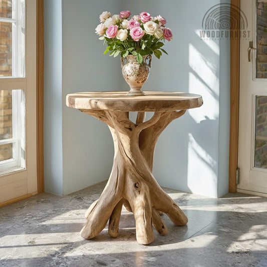 Natural Wood Pedestal Table for Modern Interiors WFNED2108
