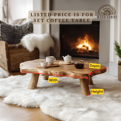Minimalist Coffee Table – Solid Wood Low Table for Japandi Style Interior