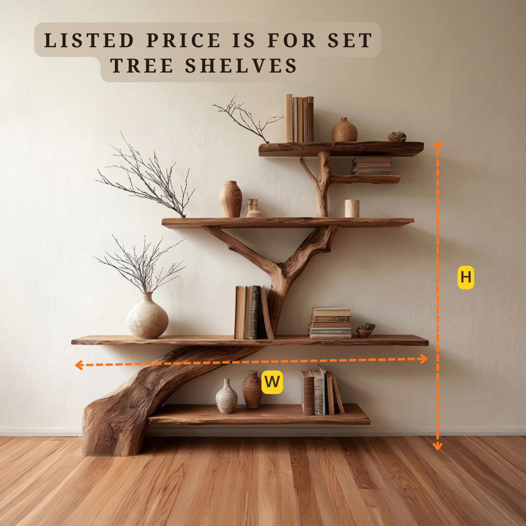 Modern Tree Bookshelf – Wooden Bookcase for Living Room & Display Decor