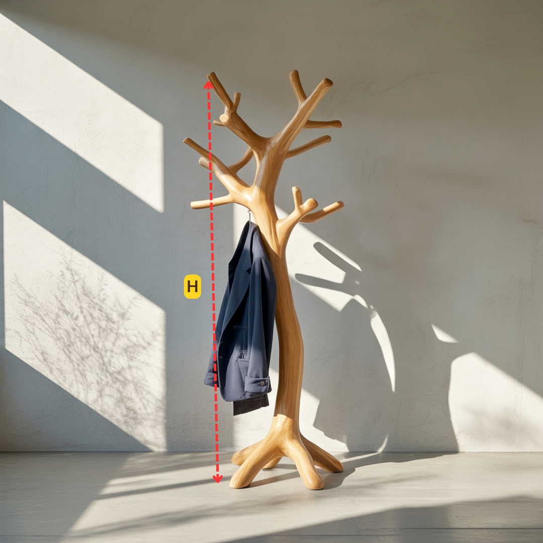 Tree Branch Solid Wood Coat Rack – Sculptural Entryway Stand with Organic Elegance
