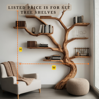 Organic Modern Tree Bookshelf Display - Unique Handcrafted Tree Shaped Library