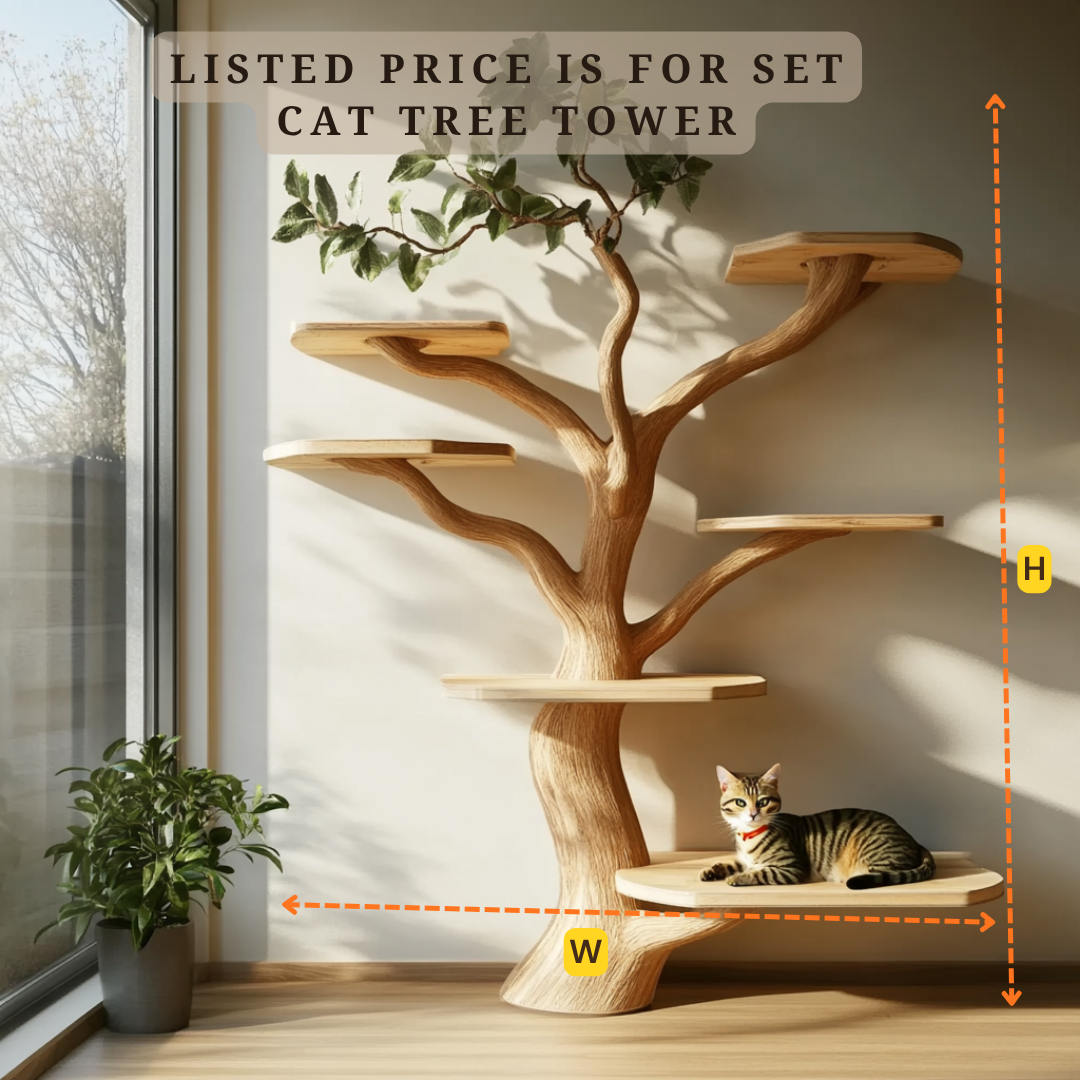 Natural Tree-Shaped Live Edge Cat Tree Paradise