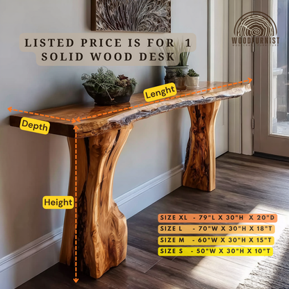 Live Edge Wood Console Table – Handcrafted Rustic Entryway Furniture WFNED0141