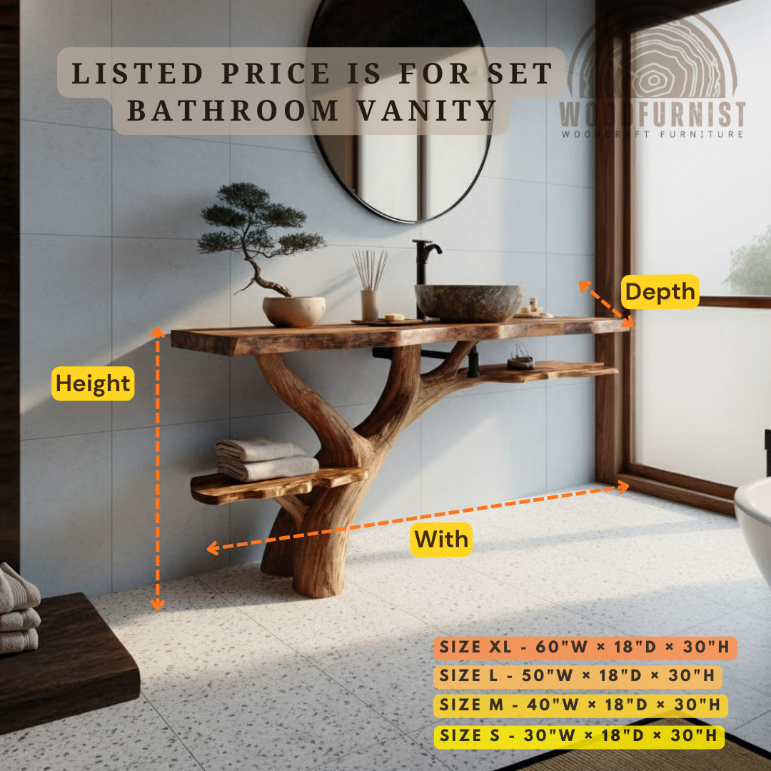 Modern Solid Wood Vanity For Contemporary Bathroom Furniture Decor WFNED2215