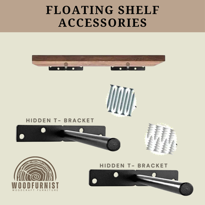Rustic Live Edge Floating Shelves – Handmade Solid Wood Wall Shelves WFNED0030