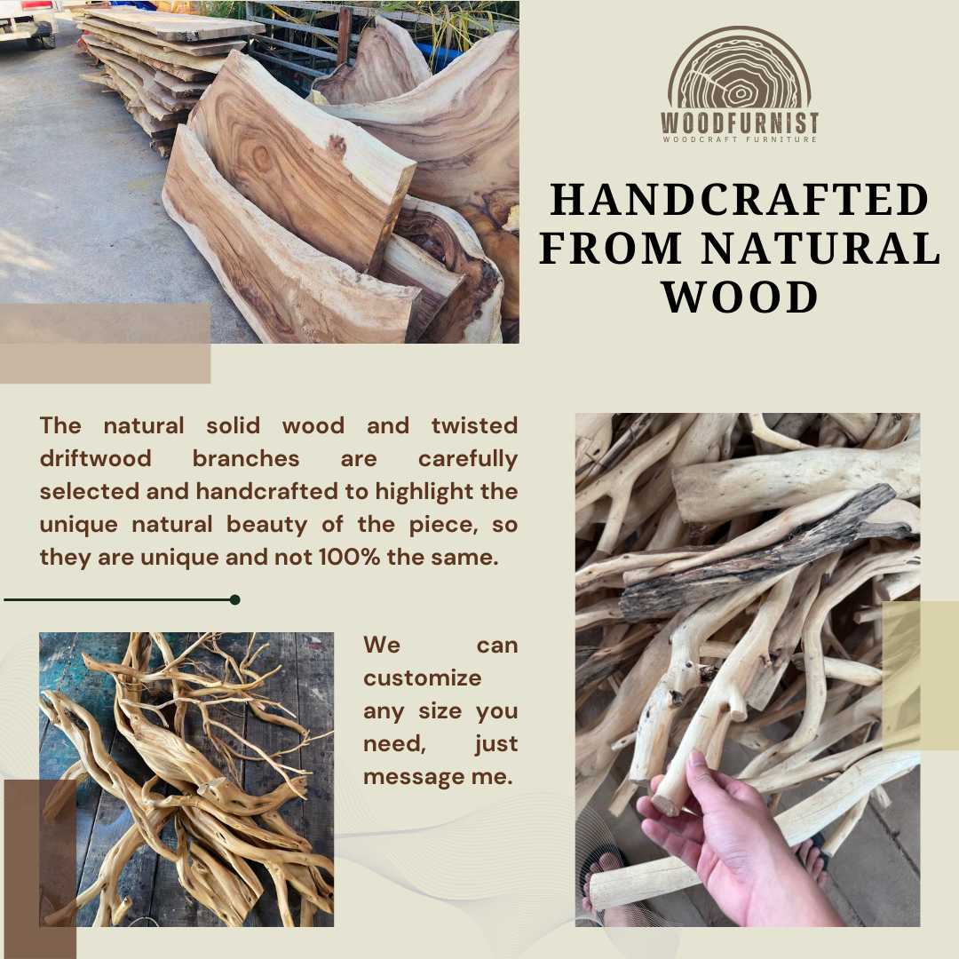 Handcrafted Wooden Tree Coat Rack – Natural Wood Standing Coat Hanger WFNVA0202