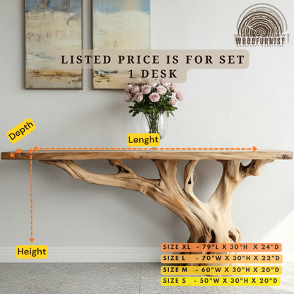 Handmade Wooden Entry Way Table – Rustic Console & Modern Side Wall Table WFNED2114