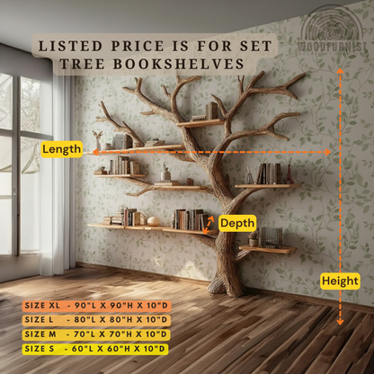 Full-Size Tree Branch Wall Shelf – Handmade Wooden Art Furniture WFNVA2061
