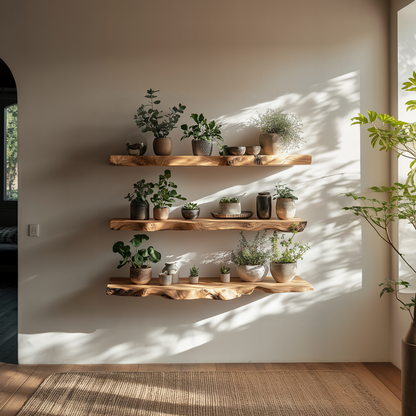 Solid Wood Wall Shelf Rustic Handmade Wall Decor