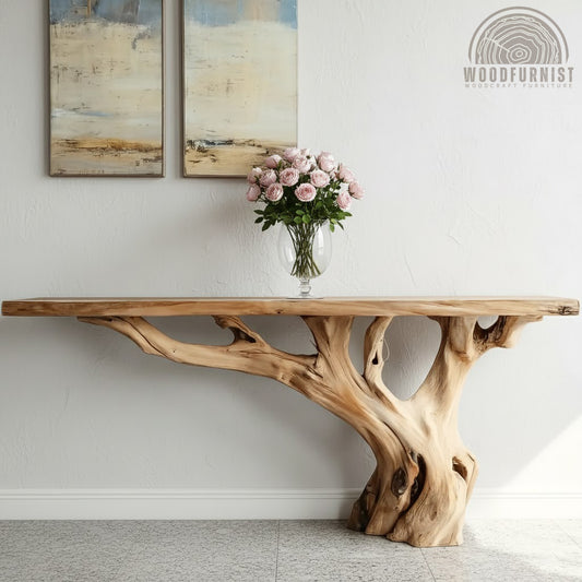 Handmade Wooden Entry Way Table – Rustic Console & Modern Side Wall Table WFNED2114