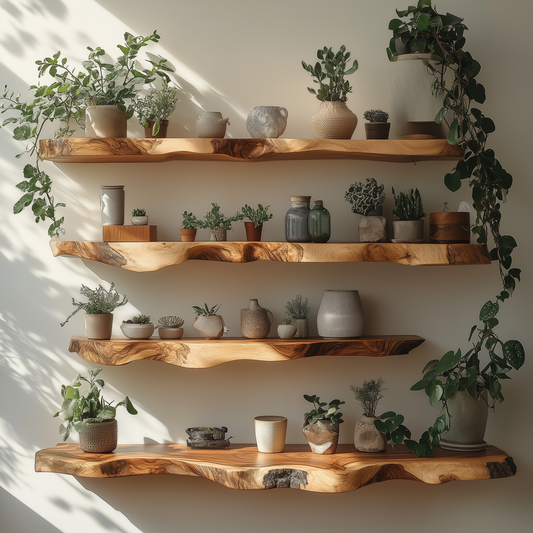 Solid Wood Wall Shelf Rustic Handmade Wall Decor