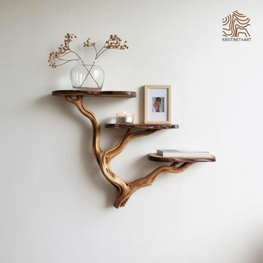 Custom Size Handcrafted Driftwood Tree Shelf