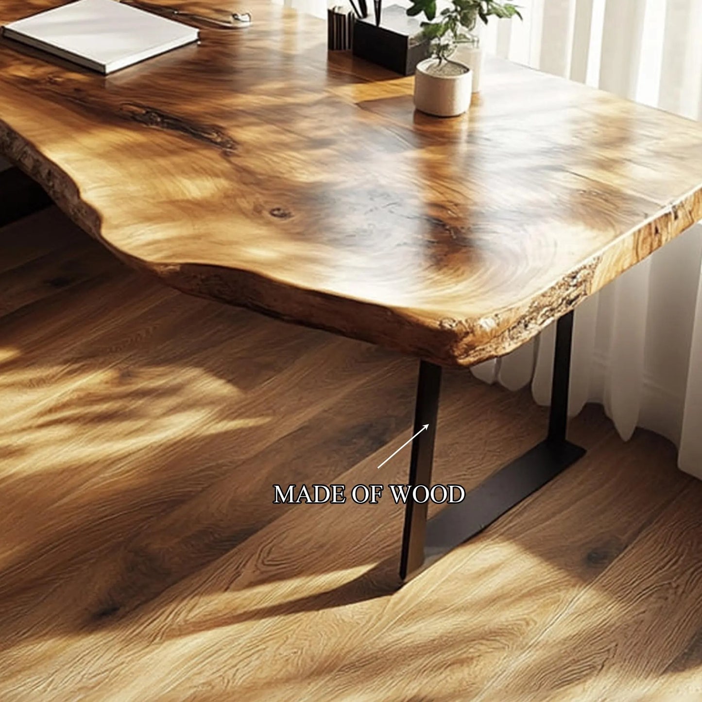 Desk Solid Wood Live Edge Table Rustic Desk Modern Office Desk Handmade Furniture Office Decor