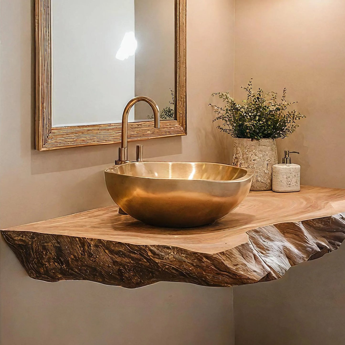 Rustic floating vanity desk shelf handcrafted live edge bathroom vanity shelfwall