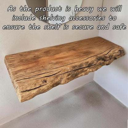 Natural driftwood live edge solid wood bathroom vanity shelf wall