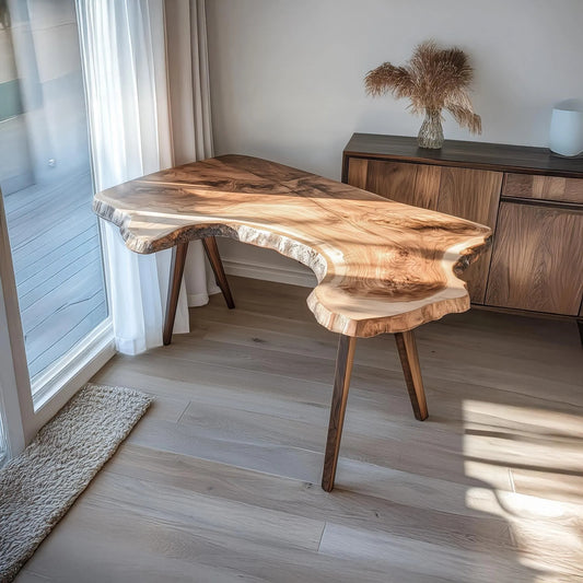 Office Desks Custom Products Unique Wooden Desk with Wooden Legs Assembly
