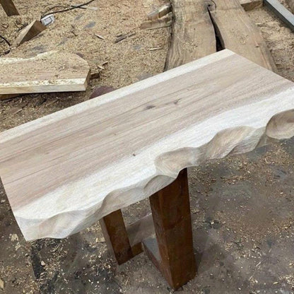 Live Edge Floating Desk Rustic Solid Wood Wall Mounted Table Custom Home Office & Desk Decor