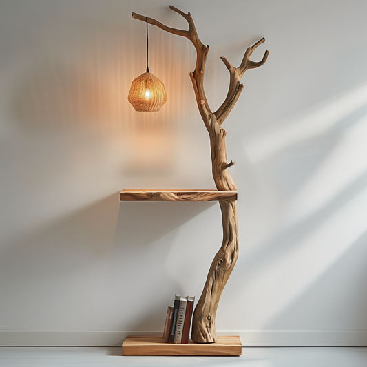 Wooden Lampshade Wooden Floor Lamp Alaska Style (No Lamp Included)